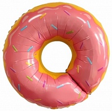 Фольгированный шар "Пончик, Розовый" (69 см)